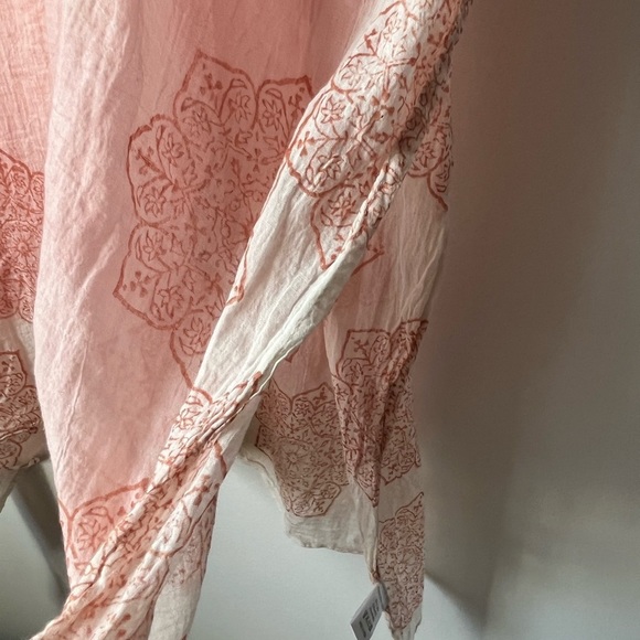 Just Bee sheer silver metallic embroidered medallion swim beach coverup one size - Picture 8 of 10